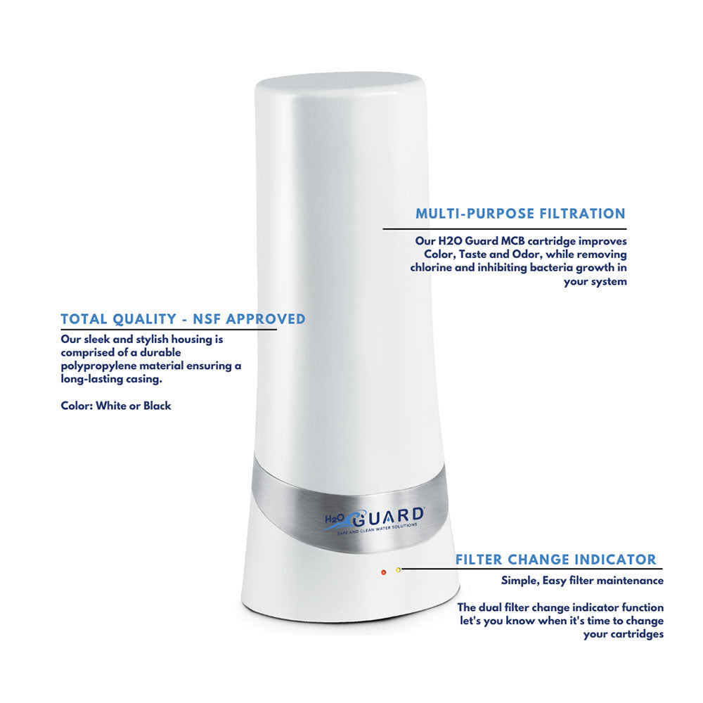 Countertop Water Filter – 2 Filtration Level Options and Cartridge Replacement Indicator
