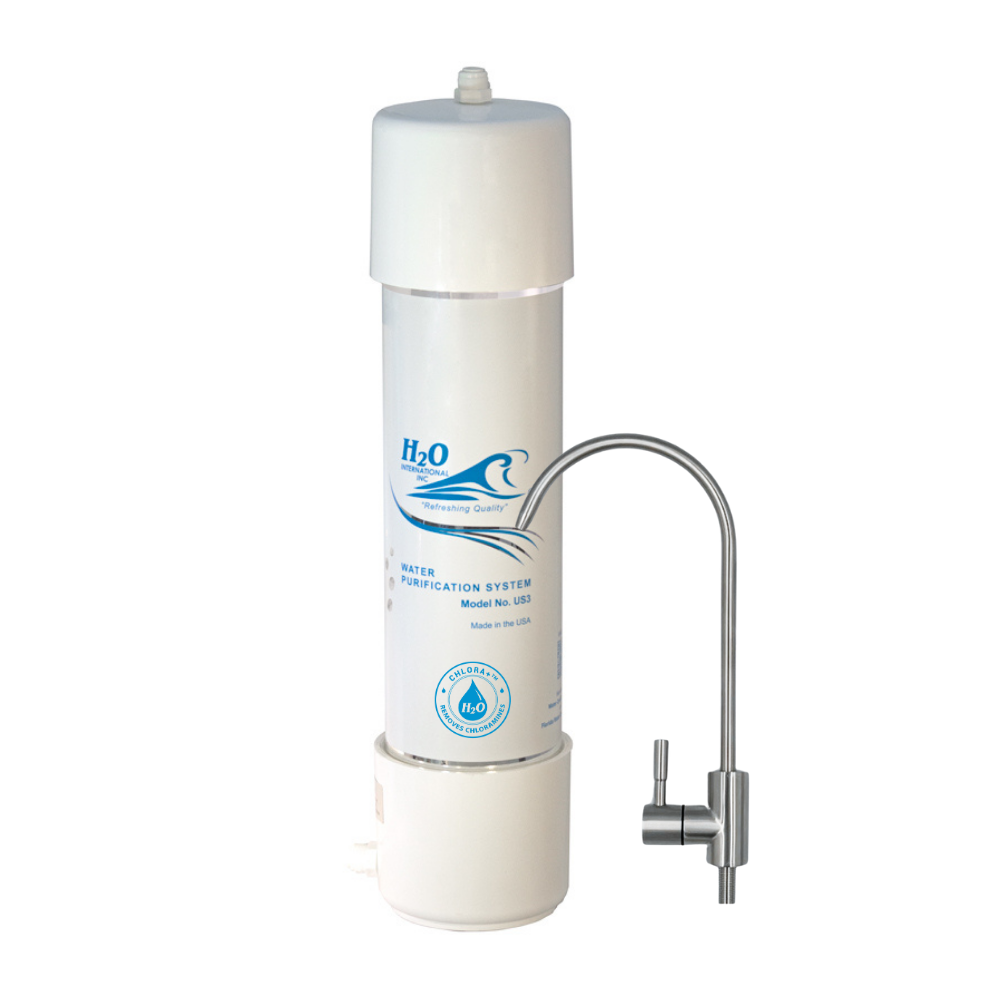 H2O International® Chlora+™ Undersink Water Filter. Replace Every 12 to 18 months