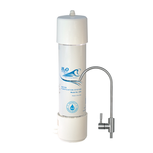 H2O International® Chlora+™ Undersink Water Filter. Replace Every 12 to 18 months