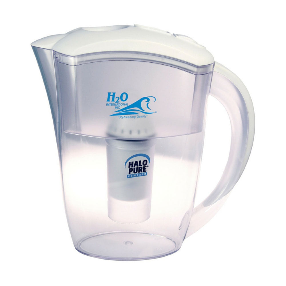 H2O International® Water Purification Pitcher with Disinfecting Cartridge & Cartridge Replacement Indicator