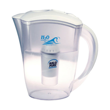 H2O International® Water Purification Pitcher with Disinfecting Cartridge & Cartridge Replacement Indicator
