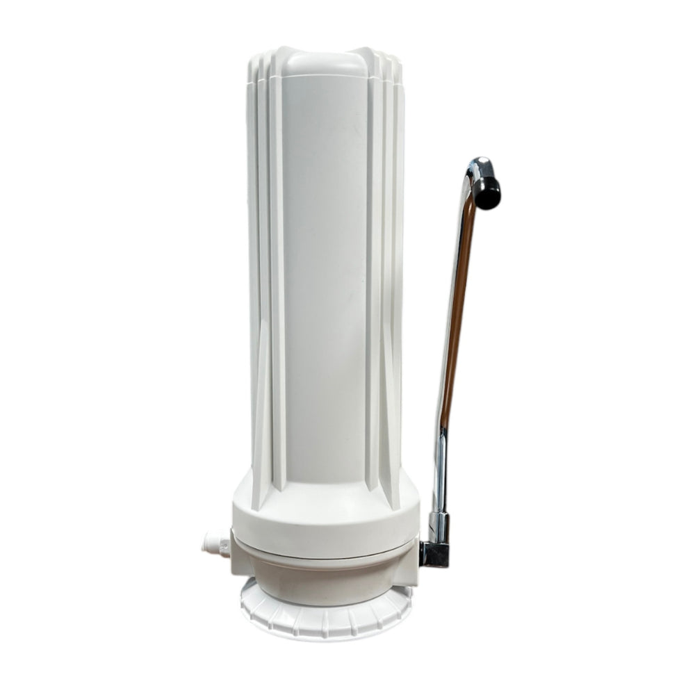 H2O International® White Countertop Water Filter with Unique Replaceable Cartridge