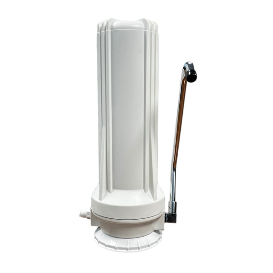 H2O International® White Countertop Water Filter with Unique Replaceable Cartridge